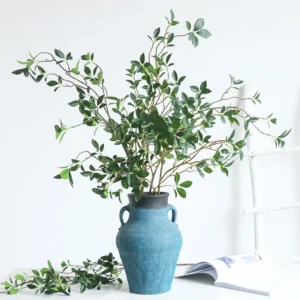 113cm Artificial Ficus Tree Branch – Realistic Green Décor for Home & Weddings